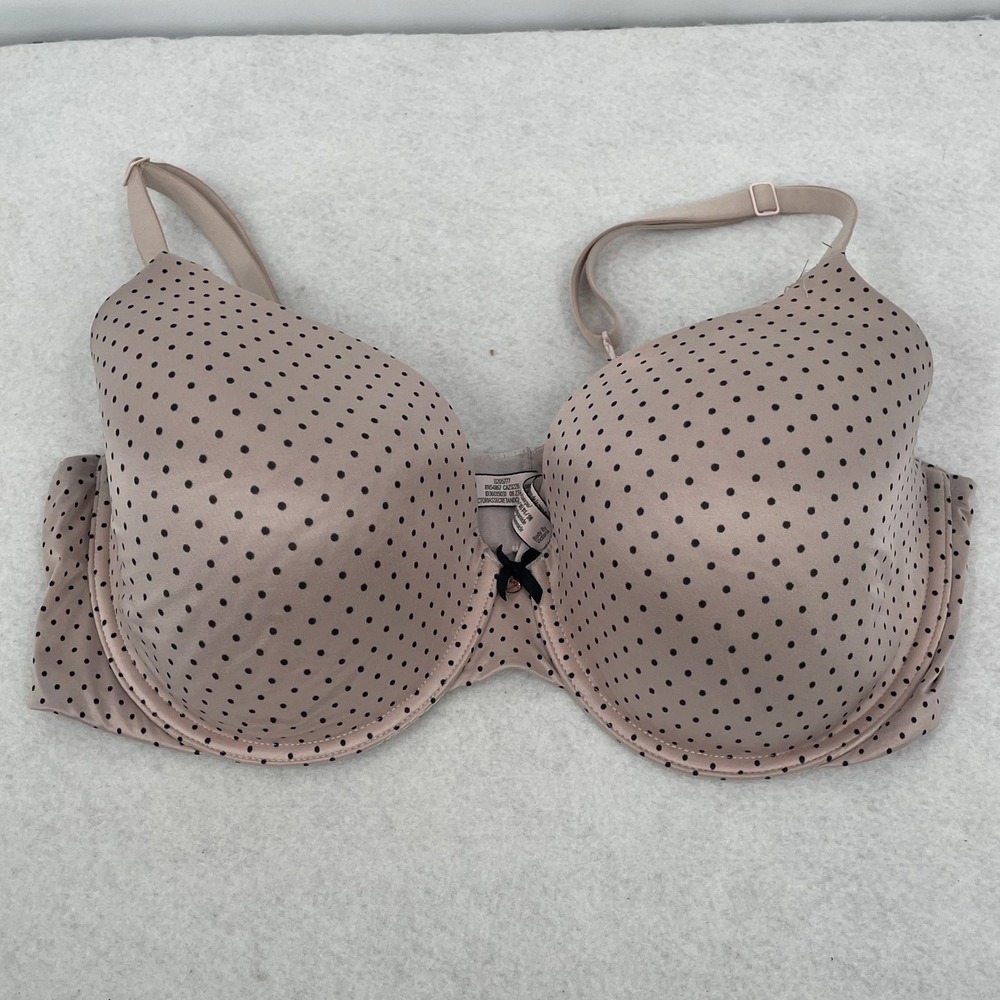 Victorias Secret Body by Victoria Polka Dot Lined Perfect Coverage Bra 40D Tan